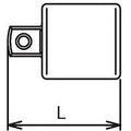 3/4 Sq. Dr. Adaptor  1/2 Square Length 47mm