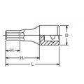 1 Sq. Dr. Bit Socket  17mm Hex Length 80mm