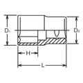 1 Sq. Dr. Socket  100mm 6 point Length 100mm