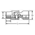 1/4 Sq. Dr. Universal Socket  3/8 12 point 35.1mm Aerospace