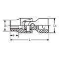 1/4 Sq. Dr. Universal Socket  5/16 12 point 34.6mm Aerospace