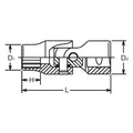 1/4 Sq. Dr. Universal Socket  7/16 12 point 39.1mm Aerospace