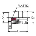 1/2 Sq. Dr. 6-Point Anchor Bolt Socket w/ Plastic Stopper 15mm