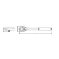 1/2 Sq. Dr. Ratchet Handle  24 teeth  250mm  Plastic Handle