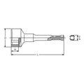 Hammer Drill Shank    24mm 6 point 100mm For Construction site