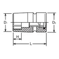 3/4 Sq. Dr. Socket  17mm 6 point 65mm Sleeve Drive