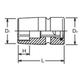 3/4 Sq. Dr. Socket  22mm 6 point 65mm Sleeve Drive