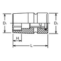 3/4 Sq. Dr. Socket  28mm 6 point 68mm Sleeve Drive