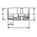 3/4 Sq. Dr. Socket  32mm 6 point 70mm Sleeve Drive