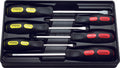 Phillips and Flat Head Blade Through Type Screwdriver Set,  PH1-2-3/SL5-6-8 in ABS Plastic Tray - 6 pieces