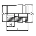 3/4 Sq. Dr. Rear Wheel Nut Socket  20mm Square 55mm