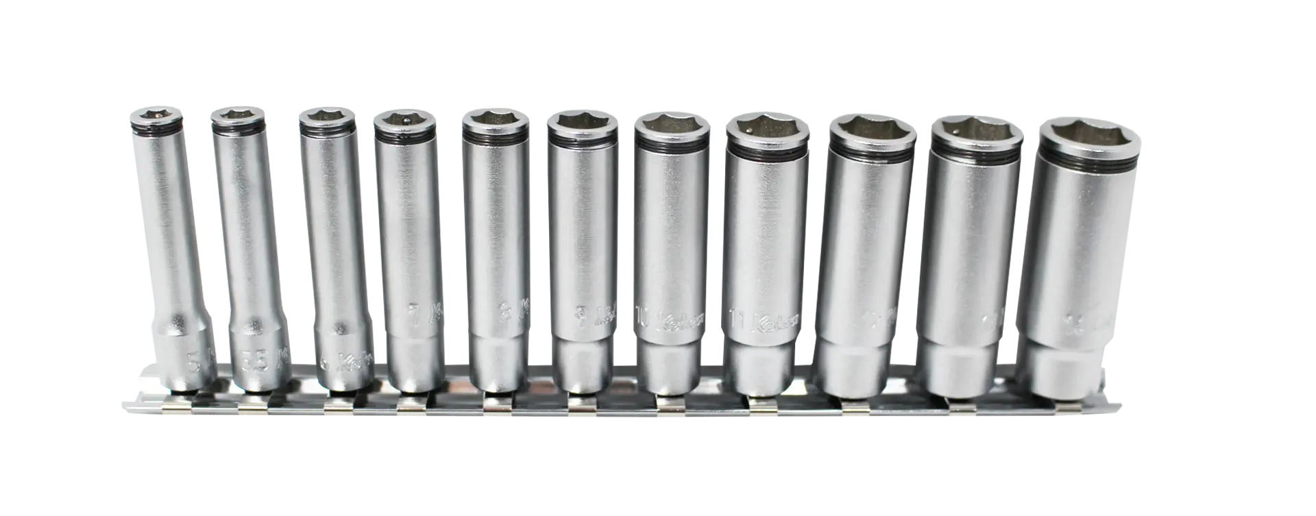 K ページ 1/4 Sq. Dr. Deep NUT GRIP® Socket Set, 5-14mm - 11 pieces - Ko-ken USA