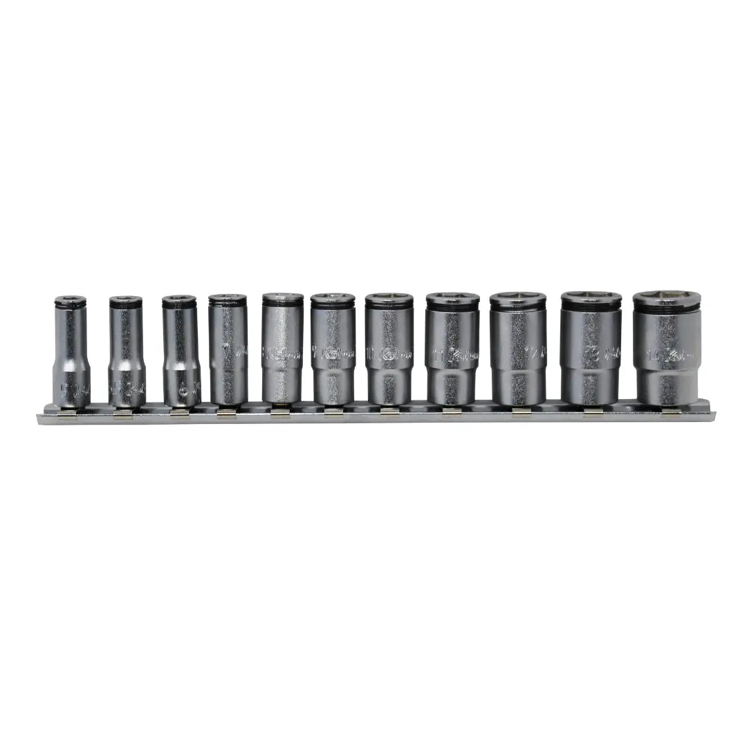 1/4 Sq. Dr. Semi-Deep NUT GRIP® Socket Set 5-14mm - 11 pieces