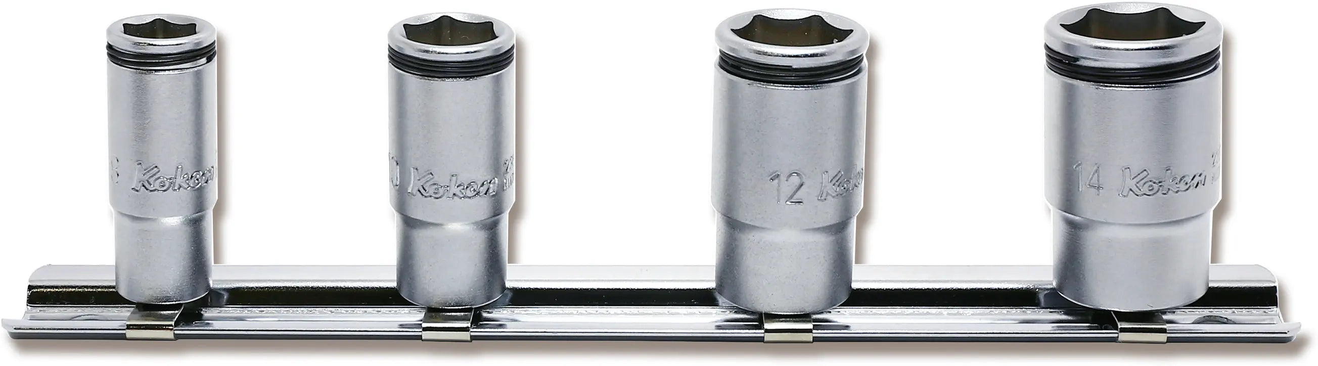 1/4 Sq. Dr. Socket set 8-14mm Nut Grip 4 pieces - Ko-ken USA