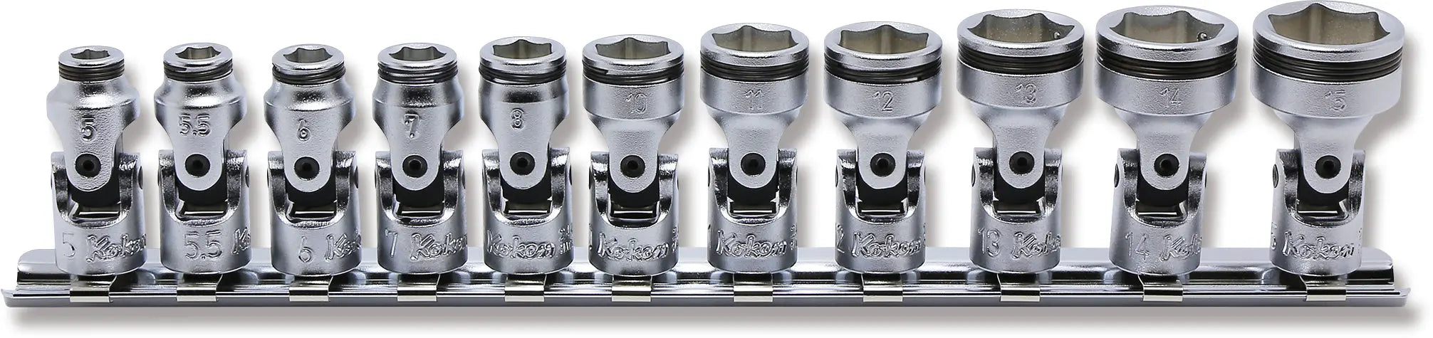 1/4 Sq. Dr. Universal NUT GRIP® Socket Set, 5mm-15mm - 11 pieces