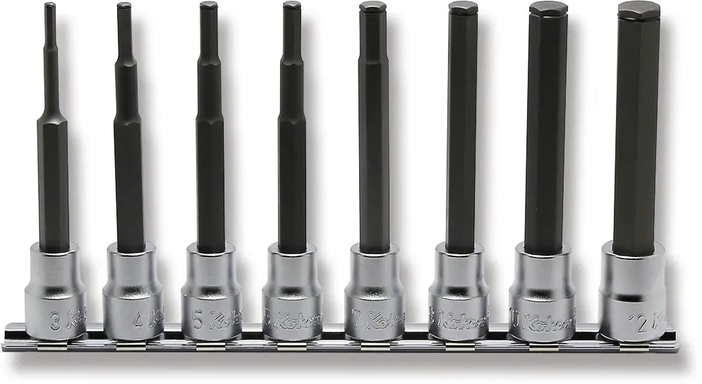 3/8 Sq. Dr. Grip Ring Hex Bit 100mm Long Socket Set - 8 pieces - – Ko ...