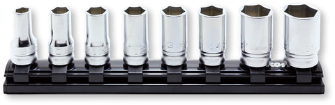 8 Piece 3/8 Sq. Dr. Z-Series 6 Point Semi-Deep Chrome Socket set 8