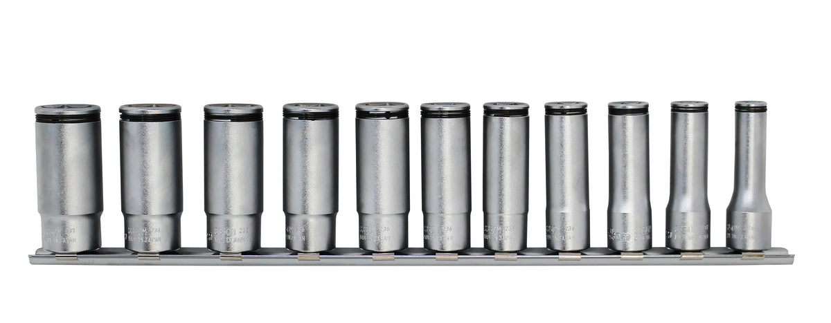 3/8 Sq. Dr. Deep NUT GRIP® Socket Set 8-19mm - 11 pieces - Ko-ken USA