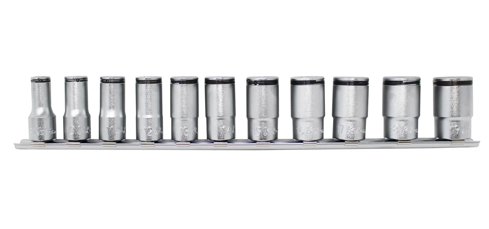 3/8 Sq. Dr. Semi-Deep Socket set 8-19mm Nut Grip 11 pieces - Ko