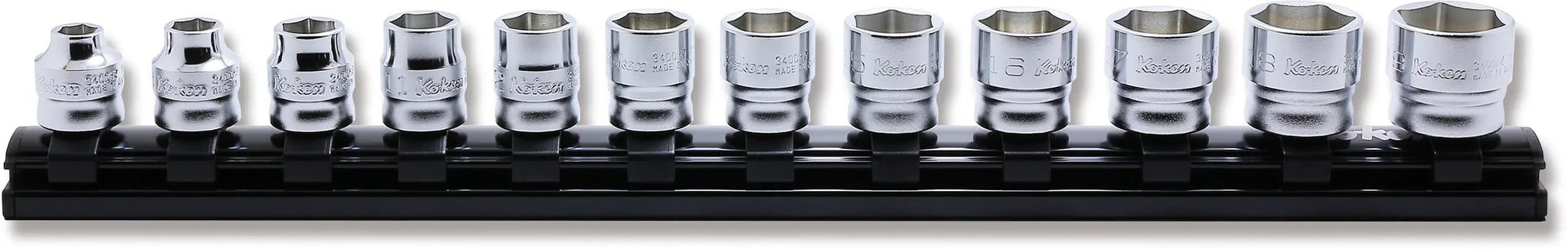 3/8 Sq. Dr. Socket set  7-19mm 6 point 300mm Z-series 12 pieces