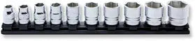 10 Piece 1/2 Sq. Dr. Z-Series, 6 Point, Metric, Chrome Socket set