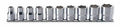 10 Piece 1/2 Sq. Dr. 12 Point, SAE, Chrome Socket Set