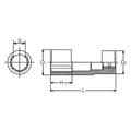 1/2 Sq. Dr. Socket  22mm 6 point 110mm For O2 sensor