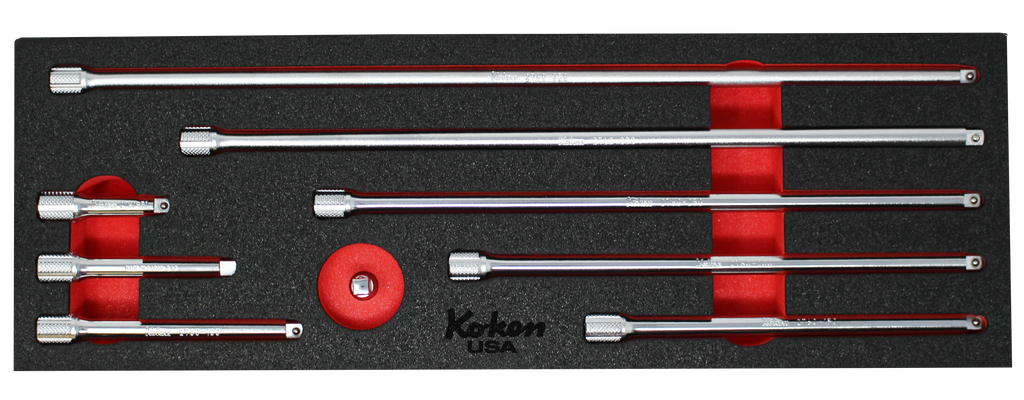 1/4 Sq Dr. Extension Bar Set in Foam - 9 Pieces – Ko-ken USA