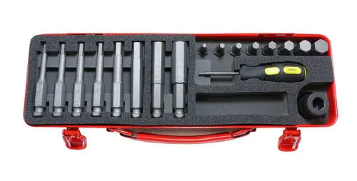 1/2 Sq. Dr. Bit + Bit Holder Set 4-14mm Hex 18 pieces - Ko-ken USA