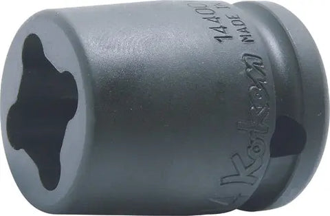 KEN出品 4段クルーン ブラック 1/2 Sq. Dr. Socket 8mm 4 point Length 38mm - Ko-ken USA