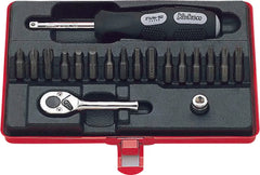 19 Piece 1/4 Sq. Dr. Bit Set in Metal Case - Ko-ken USA
