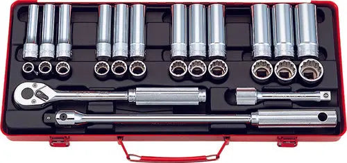 1/2 Sq. Dr. 27 Piece 12-Point Metric Socket set 10-24mm - Ko-ken USA