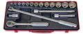 1/2 Sq. Dr. 18 Piece 12-Point Metric Socket set  8-32mm