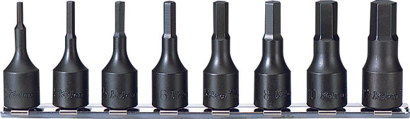 3/8 Sq. Dr. Bit Socket set  3mm-12mm Hex 200mm  8 pieces
