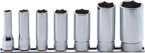 7 Piece 3/8 Sq. Dr. Whitworth 6-Point Deep SAE Socket set 1/8-1/2