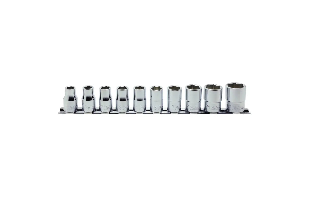 10 Piece 1/2 Sq. Dr. 6 point, Metric, Chrome Socket Set